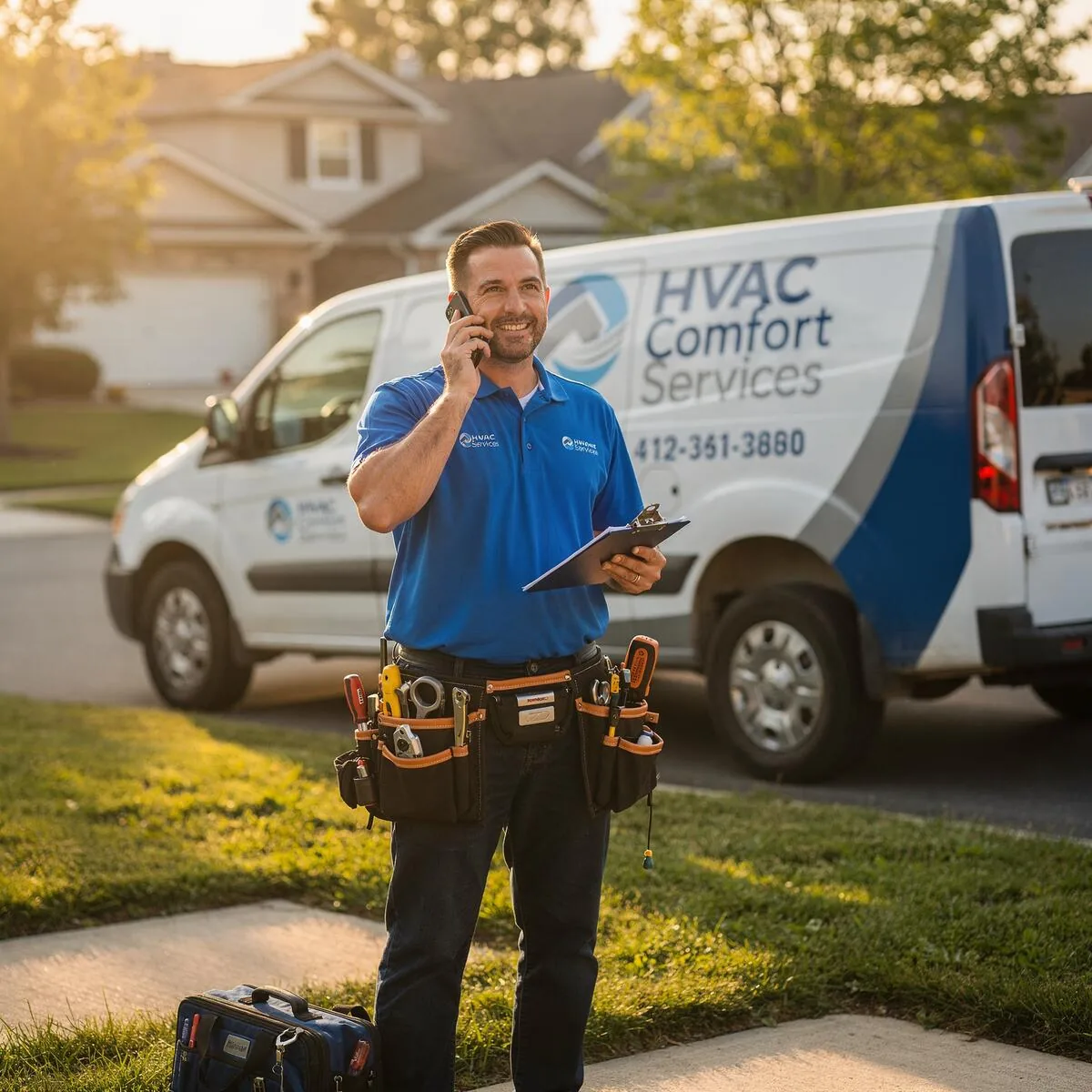 Friendly phone operator answering your call